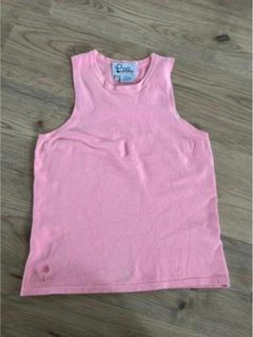 Lilly Pulitzer Pink Silk Blend Knit Tank Top Womens Small Palm Tree Embroidered